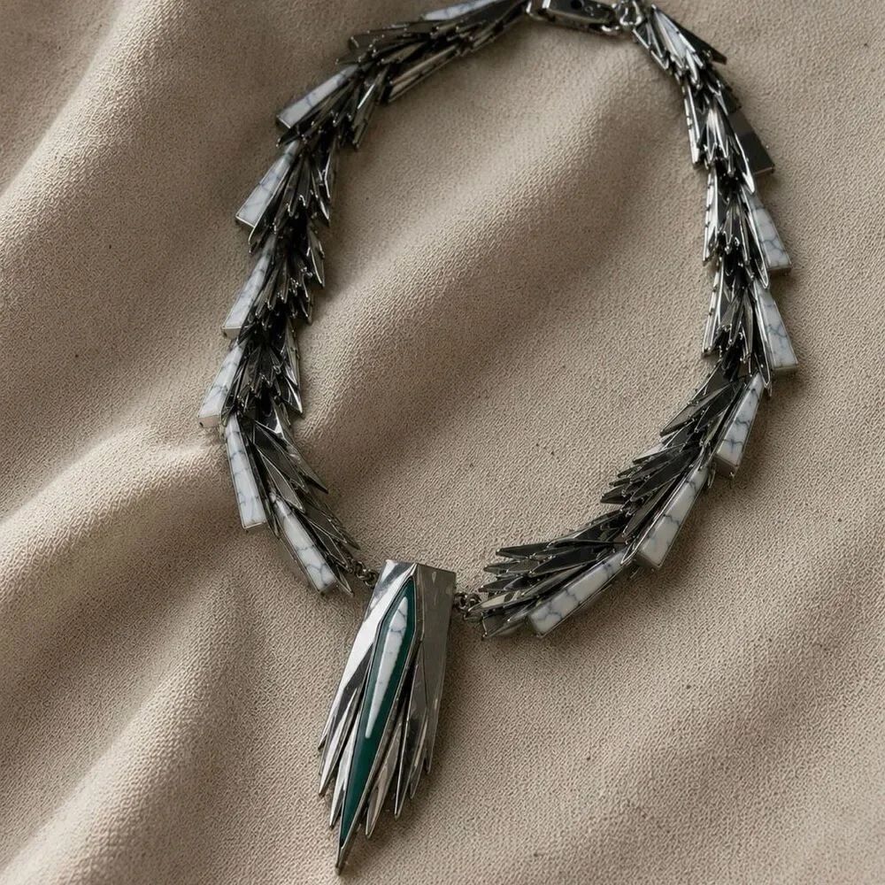 Cleopatra Collar — Eddie Borgo Cyrus Necklace in Jade & Howlite